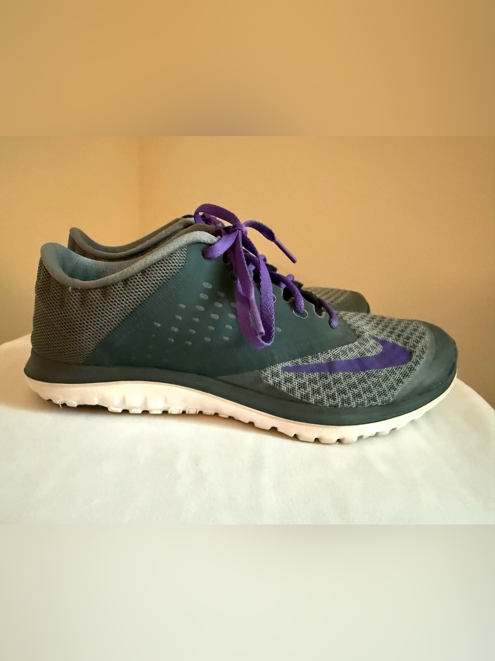 Nike Gray and Purple Training Sneakers